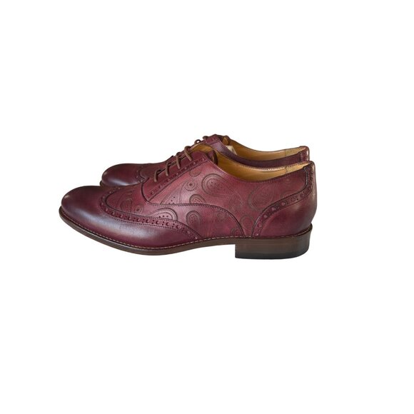 Paul Fredrick Mens US 10.5 M Burgundy Oxford Dress Shoes Leather Brogue Lace Up main image 4